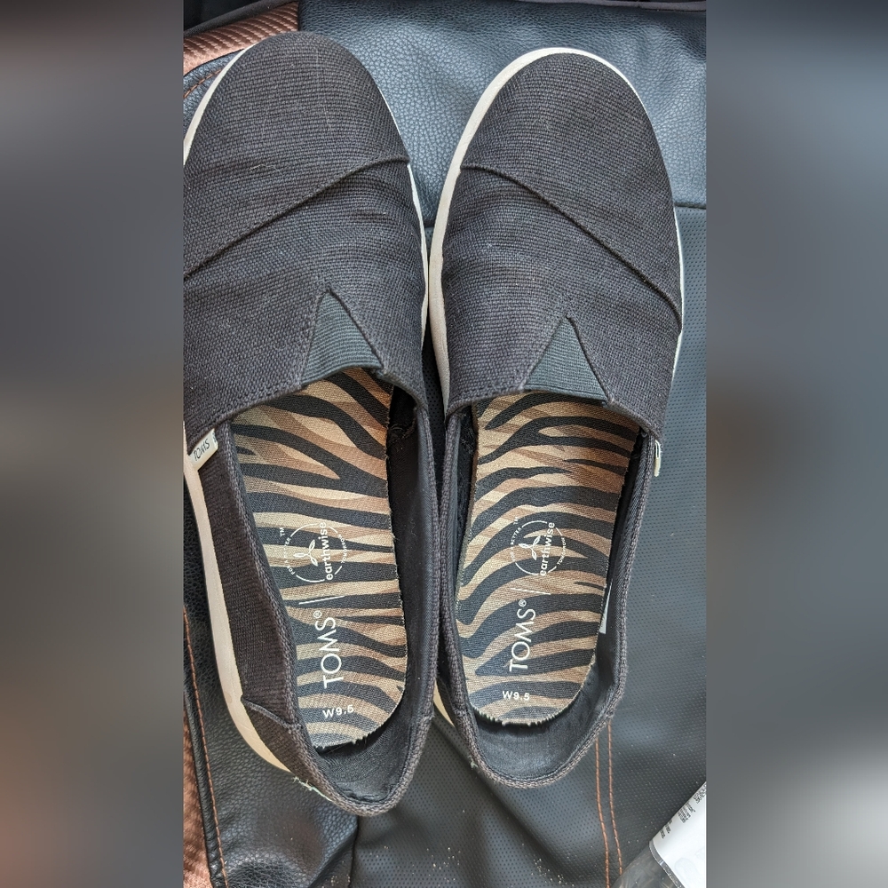 Toms Black Slip on Shoes